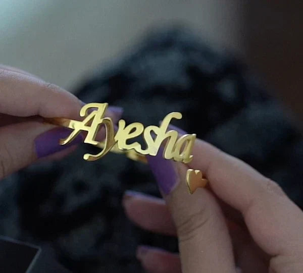 Customize Name Heart Bangle - Creative Collection