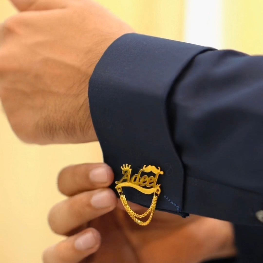 Customize Name Cufflinks With Chain - Creative Collection