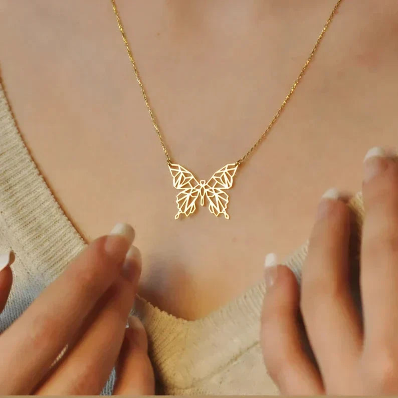 Butterfly Necklace,Geometric Butterfly - Creative Collection